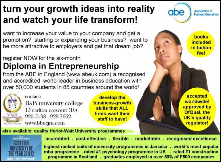 DIPLOMA IN ENTREPRENEURSHIP FLYER – B&B University College